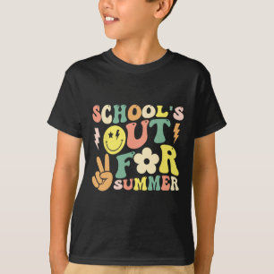 Last Day Of School Groovy Schools Out For Summer T T-Shirt