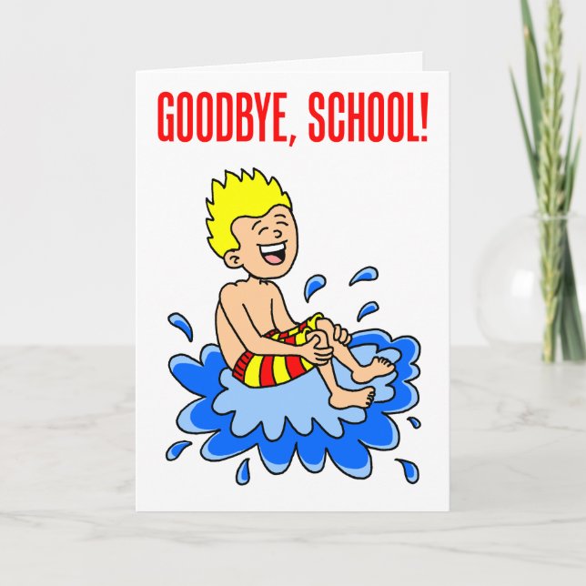 Last Day Of School Hello Pool Card (Front)