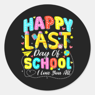 Last Day of School Hello Summer Love Teacher Kid Classic Round Sticker