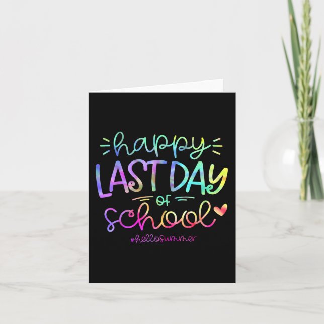 Last Day Of School Hello Summer Students And Teach Card (Front)