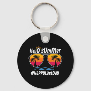 Last Day Of School Hello Summer Sungles Beach  Keychain