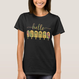 Last Day Of School Hello Summer Tie Dye Ice Cream T-Shirt