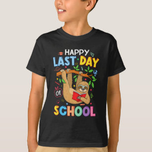 Last Day Of School Kid Teacher Cute Sloth Graduati T-Shirt