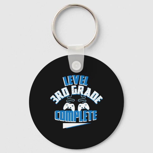 Last Day Of School Level 3rd Grade Complete Gamer  Keychain (Front)