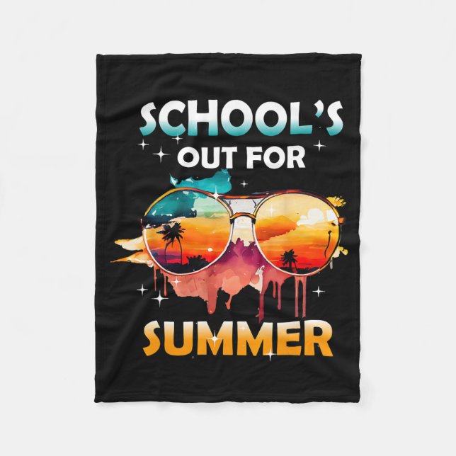 Last Day Of School Out For Summer Teacher Girls Bo Fleece Blanket (Front)