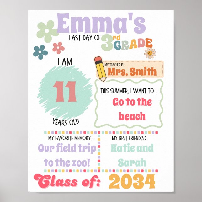 Last Day of School Poster (Front)