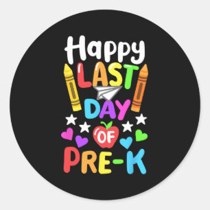 Last Day Of School Pre-k Cl Of 2024 Toddlers  Classic Round Sticker