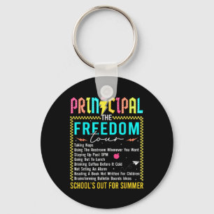 Last Day Of School Principal Summer Tour Funny End Keychain