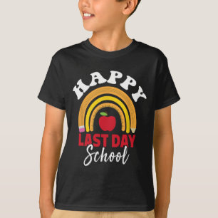 Last Day Of School Rainbow Leopard Teacher Student T-Shirt