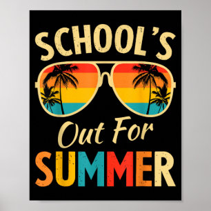 Last Day Of School Retro Schools Out For Summer Poster