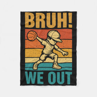 Last Day Of School Sketll Boy Bruh We Out Student  Fleece Blanket