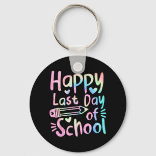 Last Day Of School Students Women Funny Summer Bea Keychain
