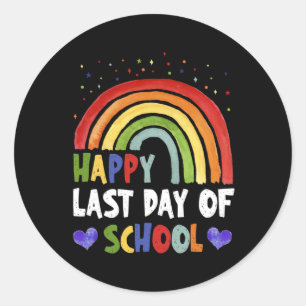 Last Day Of School Teacher Student Graduation Rain Classic Round Sticker