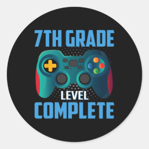 Last Day Of School Video Game 7th Grade Level Comp Classic Round Sticker