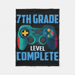 Last Day Of School Video Game 7th Grade Level Comp Fleece Blanket