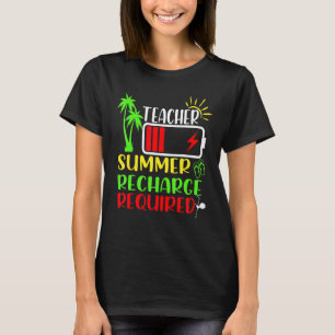Last Day Of School Vintage Teacher Summer Recharge T-Shirt