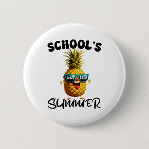 Last Day Of School's Out For Summer Teacher Boy Gi 2 Inch Round Button