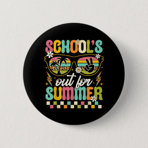 Last Day Of School's Out For Summer Teacher Boys G 2 Inch Round Button