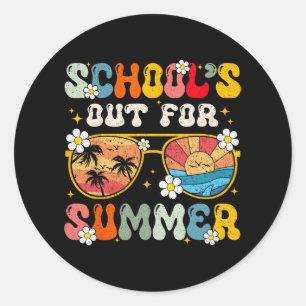 Last Day Of School's Out For Summer Teacher Boys G Classic Round Sticker