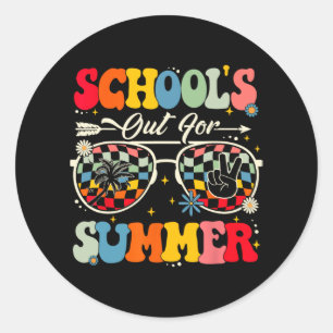 Last Day Of School's Out For Summer Teacher Boys G Classic Round Sticker
