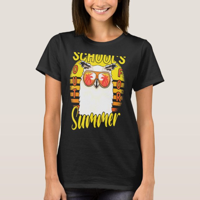Last Day Of Schools Out For Summer Vacation Owl T-Shirt (Front)