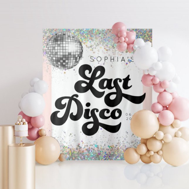 Last Disco Bachelorette Party Backdrop Confetti Tapestry (Creator Uploaded)