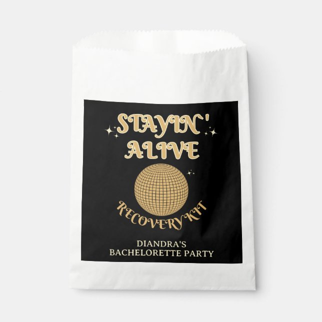 Last Disco Bachelorette Staying Alive Recovery Kit Favour Bag (Front)