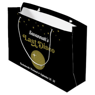 Last Disco Bride Bachelorette Party Groovy Retro Large Gift Bag