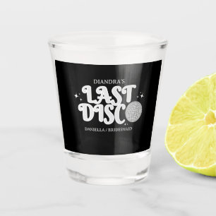 Last Disco Name Retro Silver 70s Bachelorette  Shot Glass