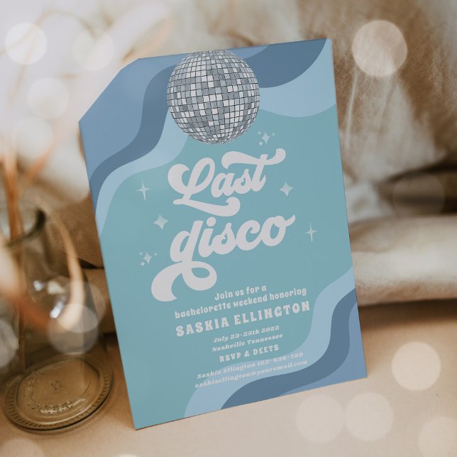 Last Disco Retro 70 Bachelorette Weekend Itinerary Invitation (Creator Uploaded)
