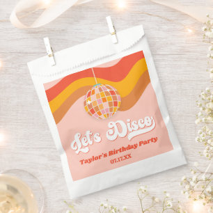 Last Disco Retro 70s Red Orange Birthday Party Favour Bag