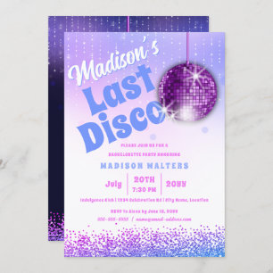 Last Disco Retro Bachelorette Invitation