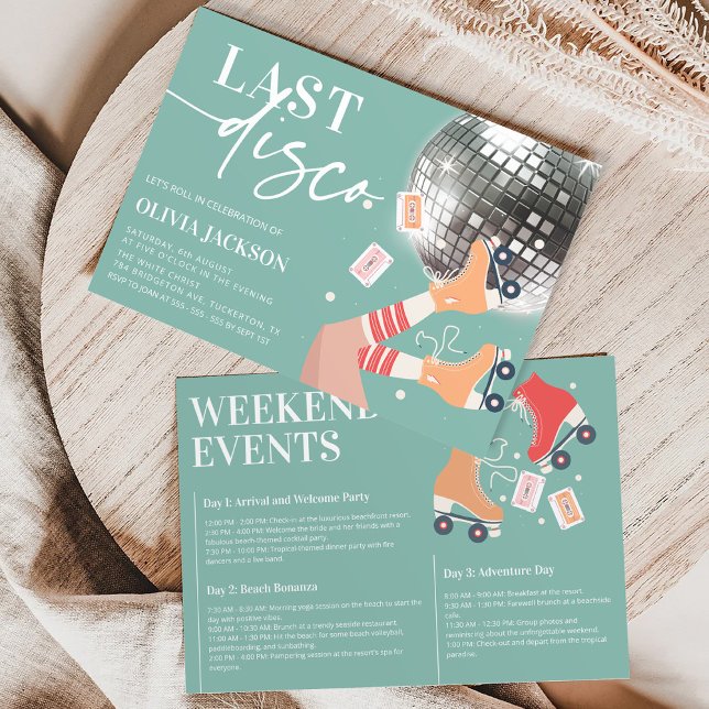 Last Disco Retro Bachelorette Party Itinerary Invitation (Creator Uploaded)