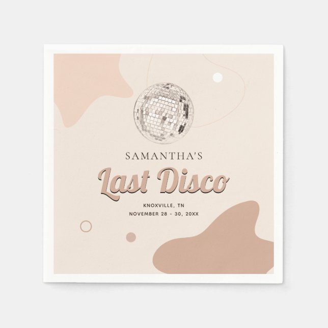 Last Disco Retro Bachelorette Party Paper Napkin (Front)