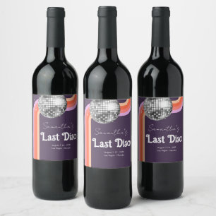 Last Disco Retro Pink Bachelorette Weekend Wine Label