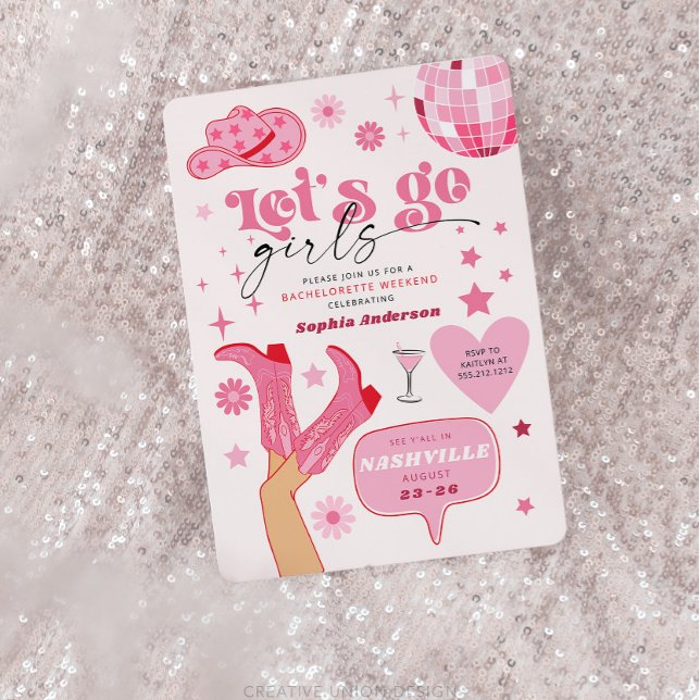 Last Disco Rodeo Bachelorette Party Nash Bash Invitation (Creator Uploaded)