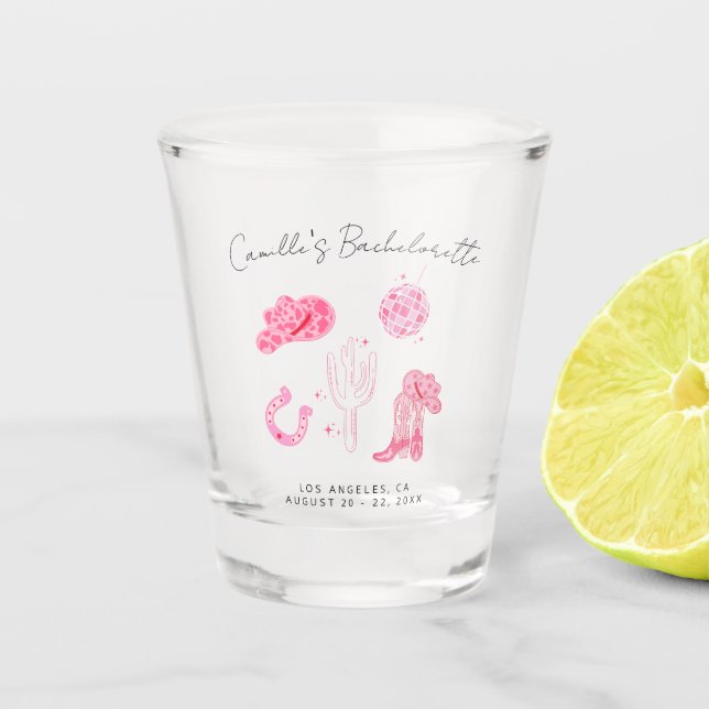 Last Disco Rodeo Bachelorette Week-end Party  Shot Glass (Front)