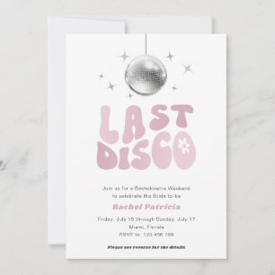 Last Disco, Simple Modern Retro Bachelorette Invitation