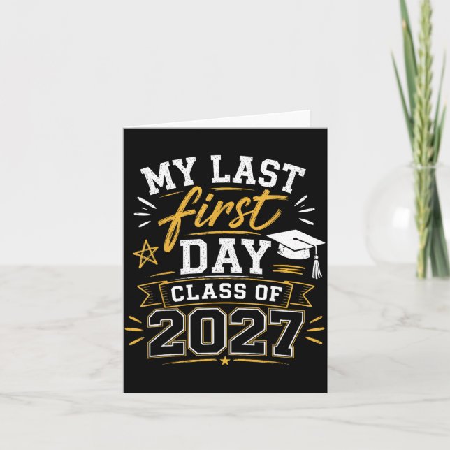 Last first day senior 2027 back to school class of card (Front)