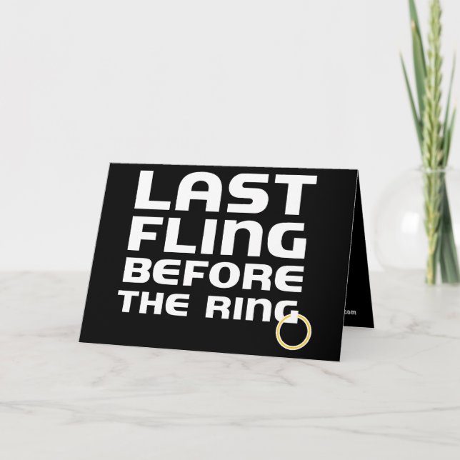 Last Fling Before Ring Bachelor Party Invitation (Front)