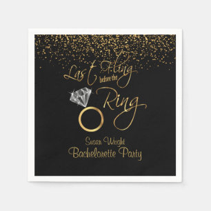 Last Fling Before the Ring Bachelorette - Gold Napkin