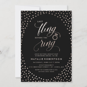Last Fling Before The Ring   Bachelorette Party Invitation