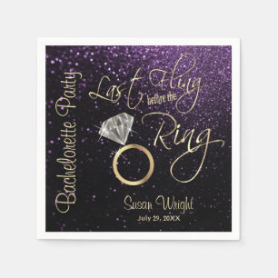 Last Fling Before the Ring Bachelorette Purple Napkin