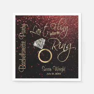 Last Fling Before the Ring Bachelorette Red  Napkin