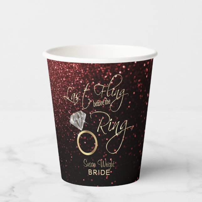 Last Fling Before the Ring Bachelorette - Red Paper Cups (Front)