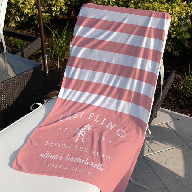 Last Fling Before the Ring Bachelorette Weekend Beach Towel (Creator Uploaded)