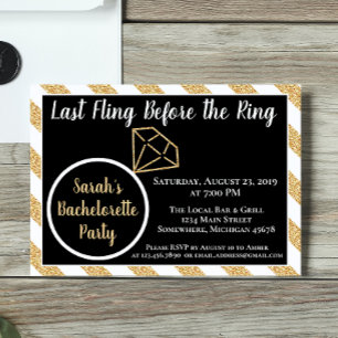 Last Fling Before the Ring, Diamond Bachelorette Invitation