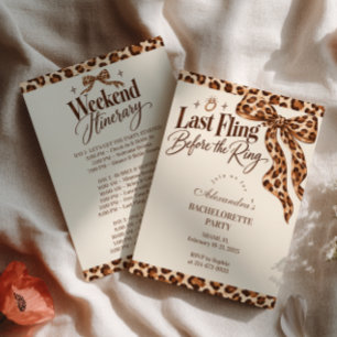 Last Fling Before the Ring Leopard Bow Invitation