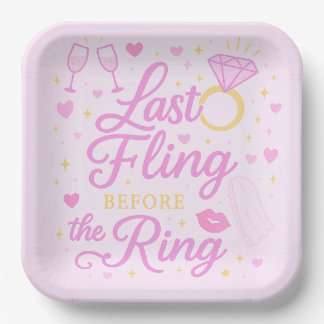 Last Fling Before The Ring Napkins Paper Plate