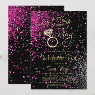 Last Fling Before the Ring Pink - Silver Invitation